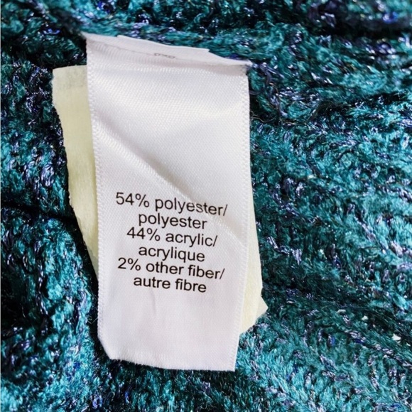 Maurices Womens Knit Sweater Size 1X Green/blue Sequin Long Sleeve Pullover - Picture 6 of 7